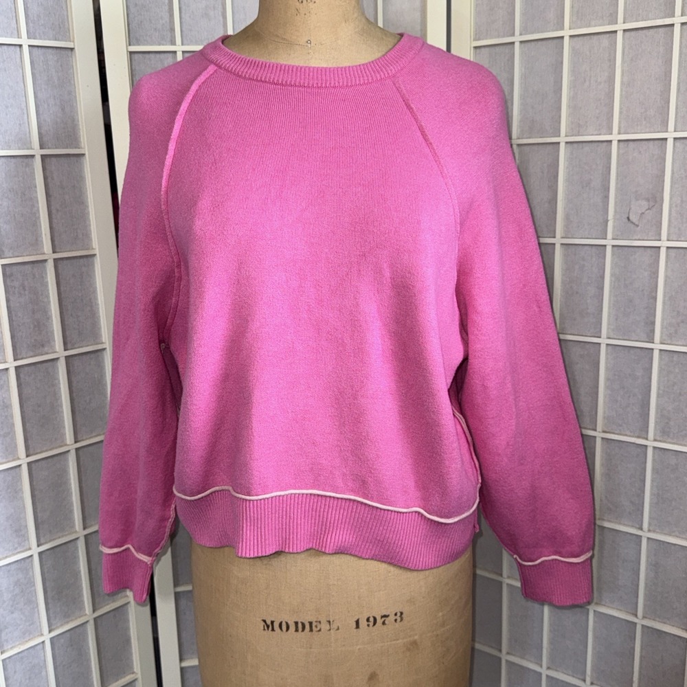 Anthropologie Pilcro Pink Oversized Cozy Coquette Balletcore Sweater Size XXS